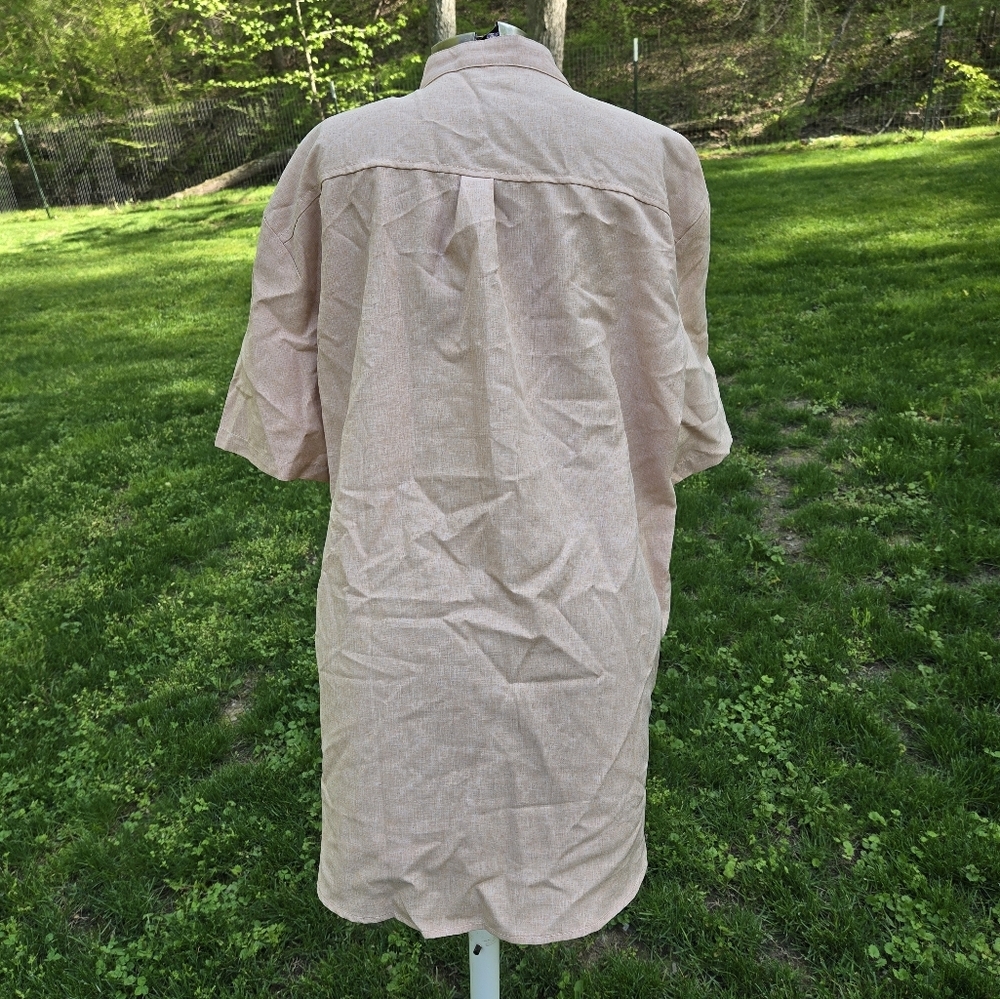 NWT Garamode Mens Tan/ Cream Colored Button Down Shirt Size XL - Picture 2 of 7